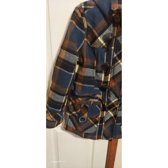 Urban Republic Collection Plaid Vintage Coat Winter Size M Womens Christmas - Picture 3 of 15